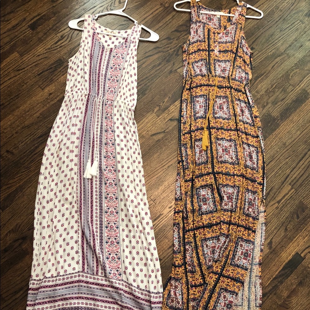 Beautiful patterned maxi dresses with tassel ties